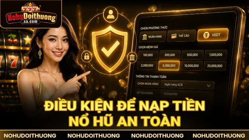 Điều kiện để nạp tiền nổ hũ an toàn và thành công